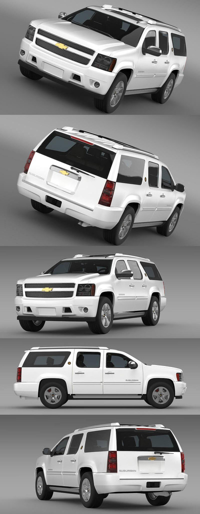 雪佛兰Chevrolet Suburban 75th Diamond Edition SUV汽车3D模型（OBJ,FBX,MAX,Blend）