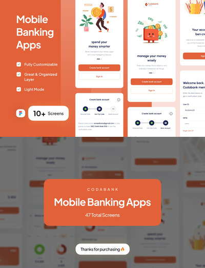 多功能手机银行 App UI Kit  (Part 1)