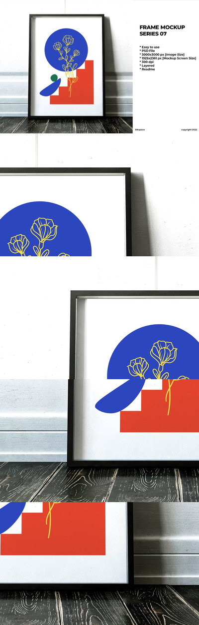 照片图片展示框架样机 (PSD)