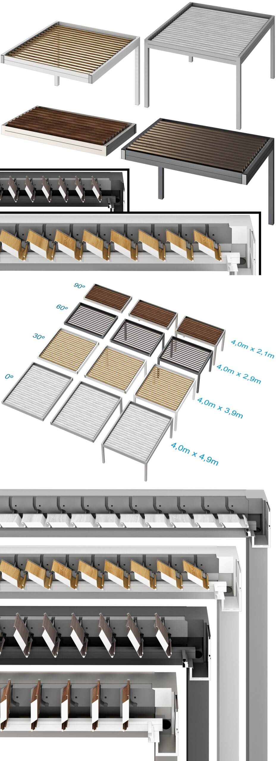 带卷帘的金属凉亭3D模型（OBJ,MAX）