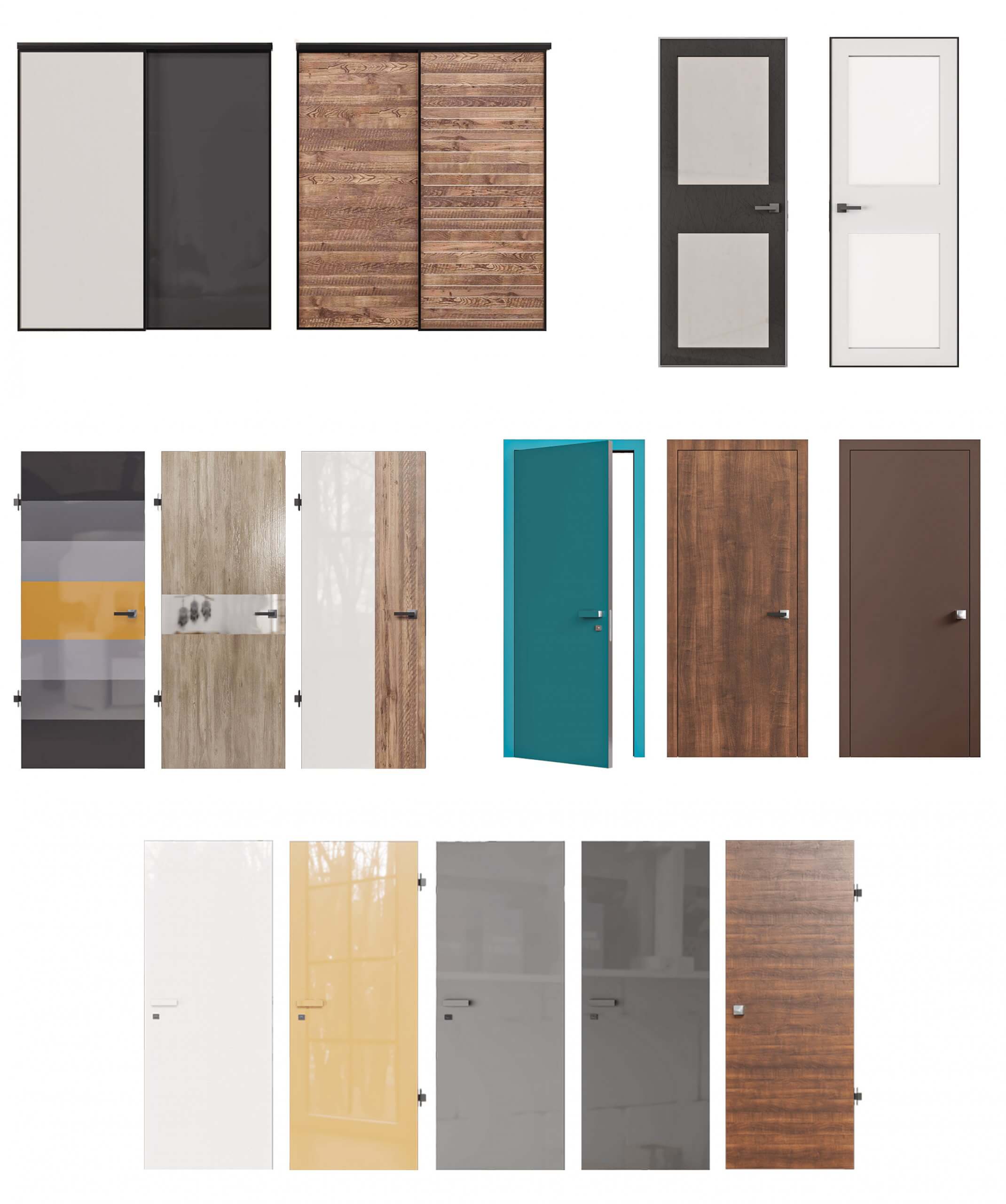 多款Graddoor推拉门玻璃门木门隐形门3D模型（OBJ,FBX,MAX）