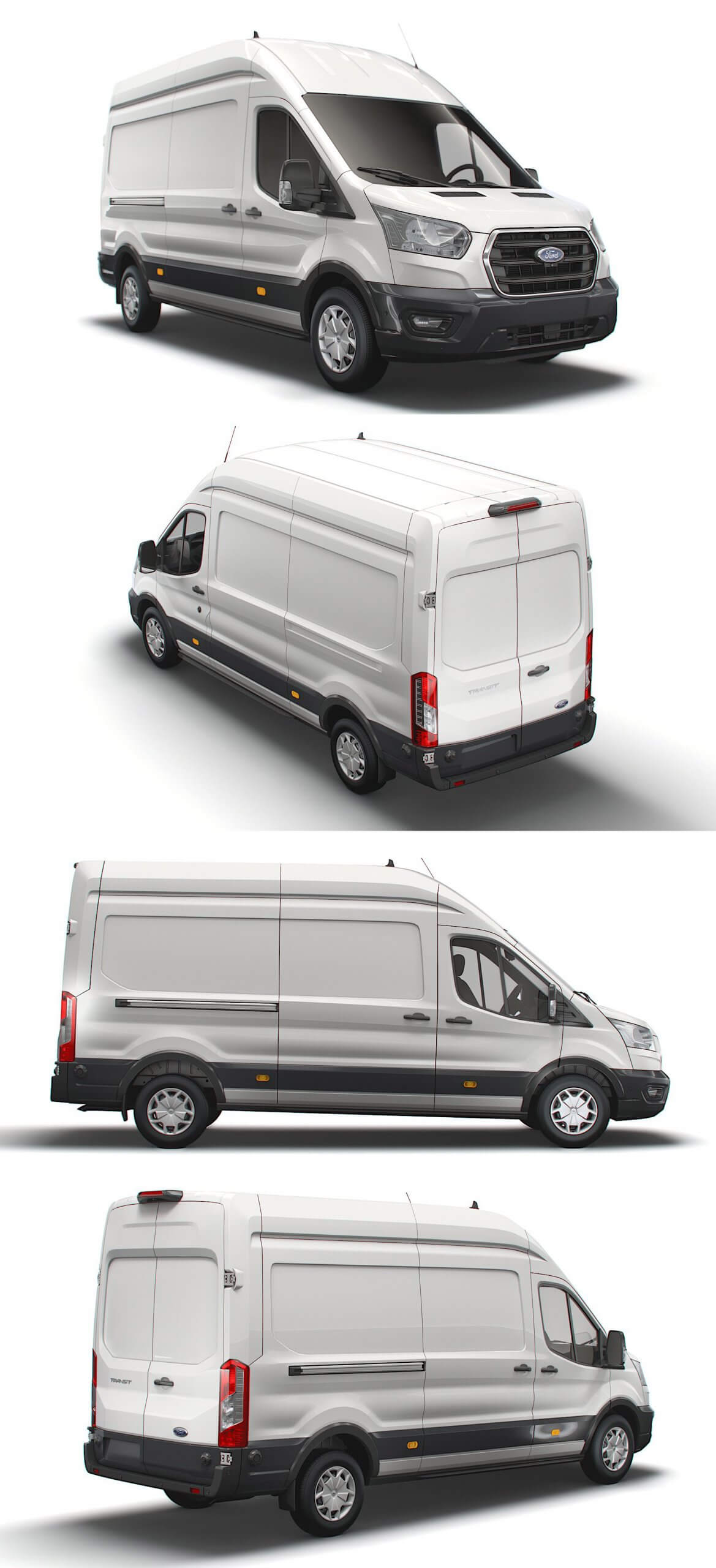 福特Ford Transit L3H3 Trend 2021款货车面包车3D模型（OBJ,FBX,MAX,Blend）