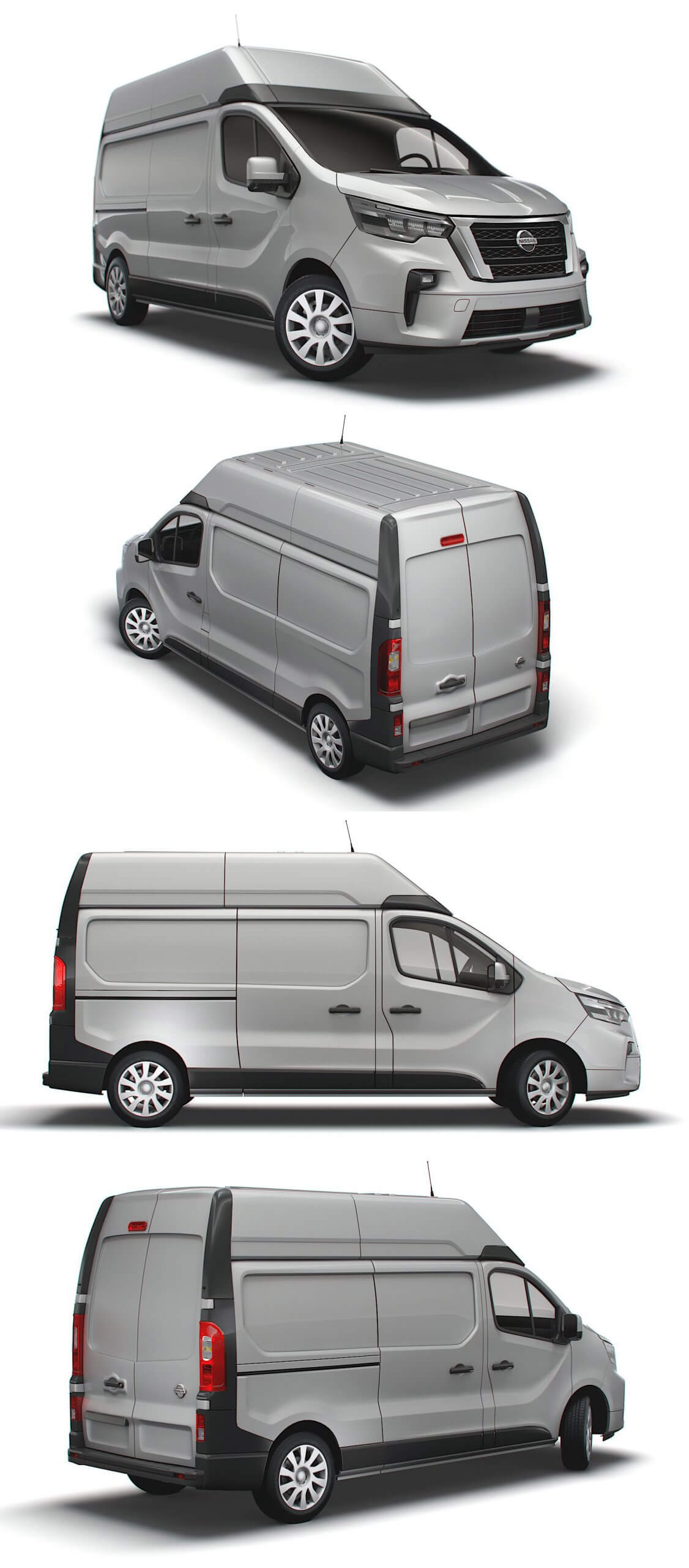 Nissan NV300 L2H2 2022款小型货车面包车3D模型（OBJ,FBX,MAX,Blend）