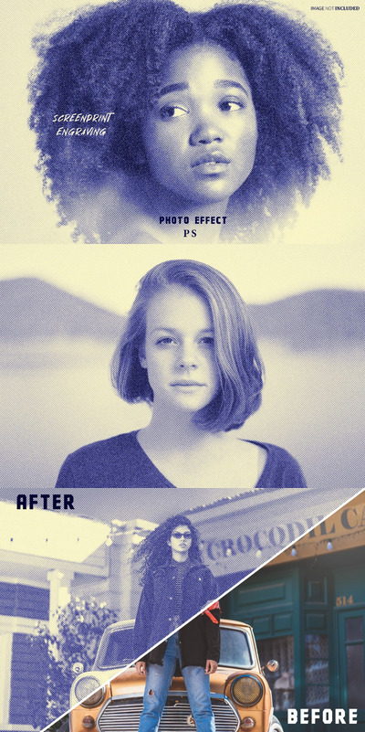 丝网印刷雕刻照片效果photoshop动作预设