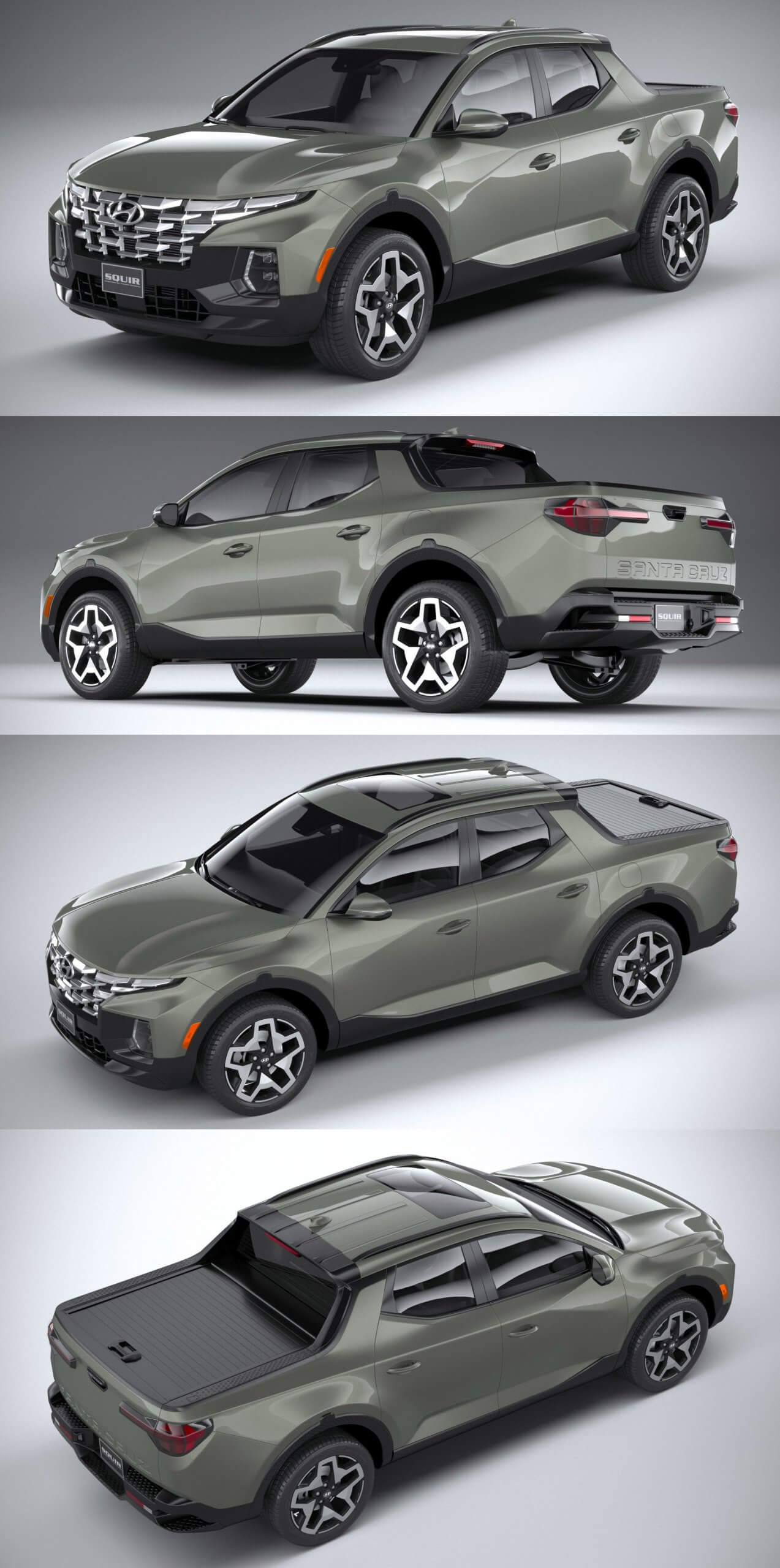 Hyundai Santa Cruz 2022款现代圣克鲁斯皮卡汽车3D模型（OBJ,FBX,MAX）