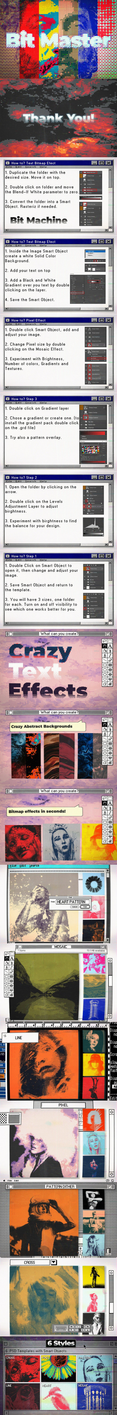 复古80年代半色调像素位图PSD模板[2.26GB,psd,pat]