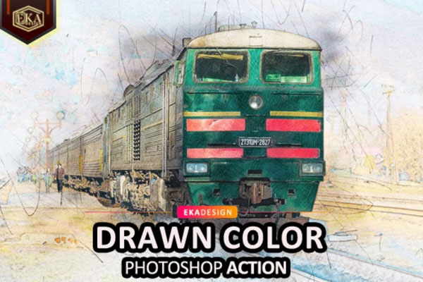 绘制颜色绘画照片效果PS动作 (atn)