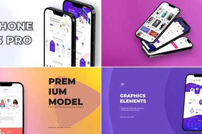 iPhone13 Pro手机UI演示样机视频AE模板[aep]