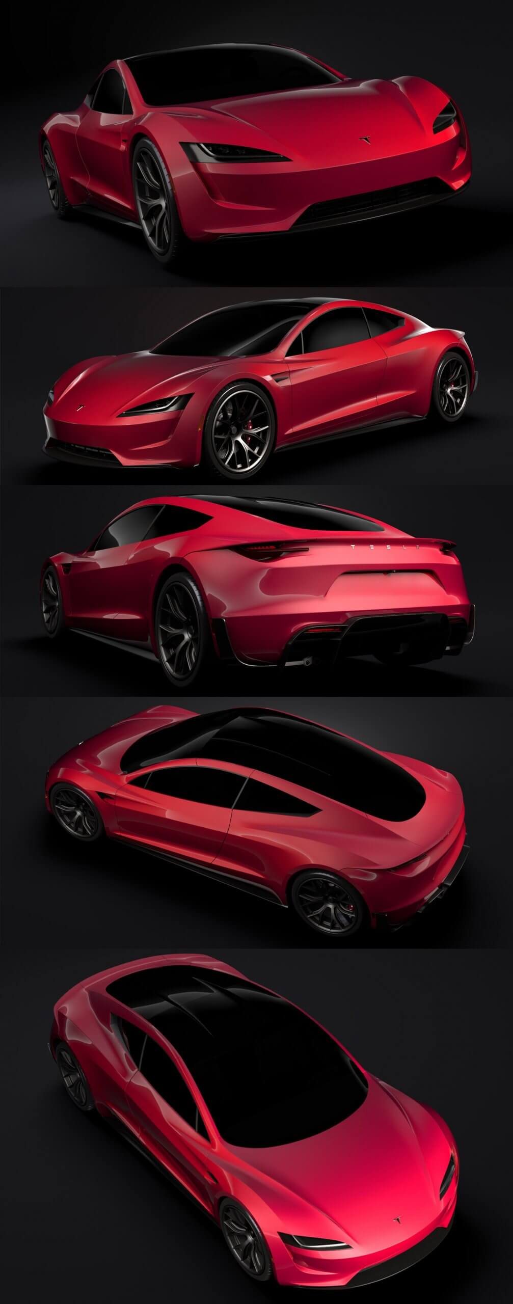 特斯拉Tesla Roadster 2020款汽车3D模型（OBJ,FBX,MAX,Blend）