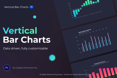 渐变数据可视化条形图表视频PR视频模板[mogrt]