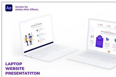 笔记本电脑样机网站介绍UI演示视频AE模板[1.12GB]