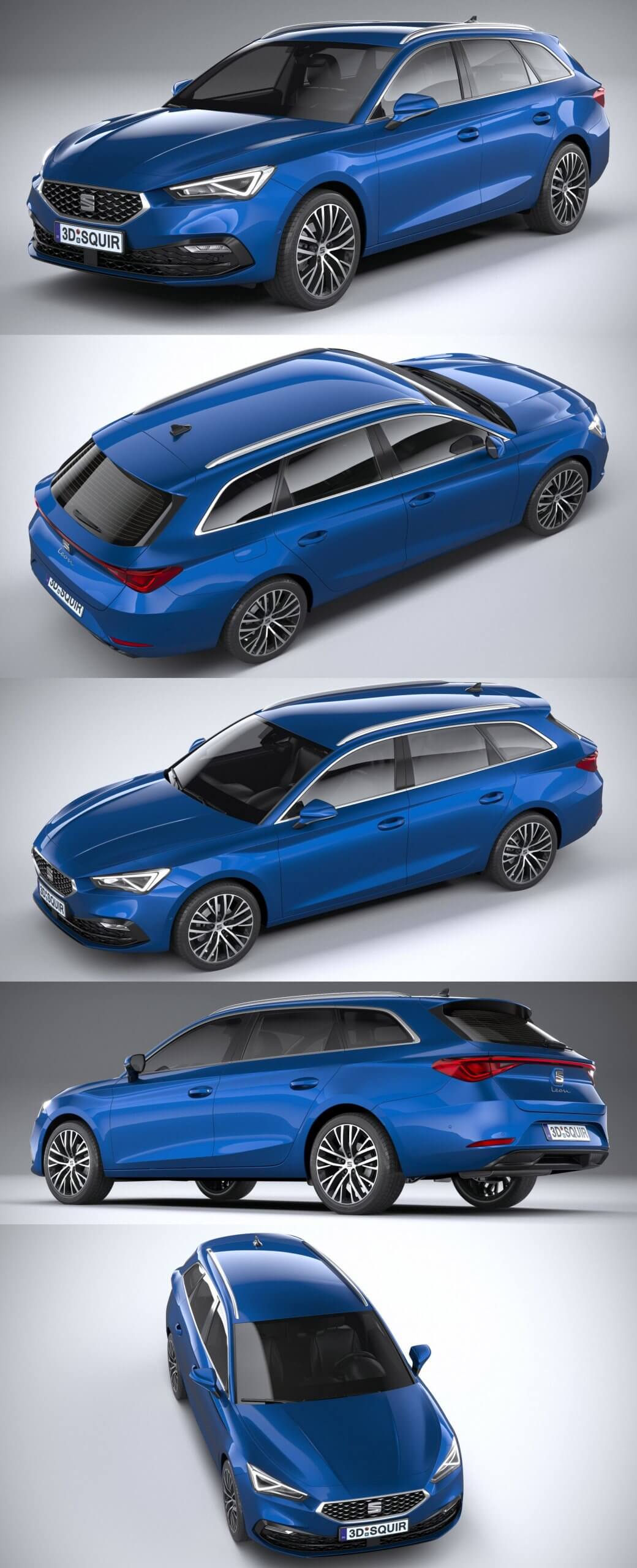 西雅特Seat Leon Sportstourer 2020款汽车3D模型（OBJ,FBX,MAX）
