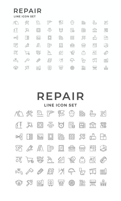 房屋维修图标 (EPS,AI,JPG,PSD)