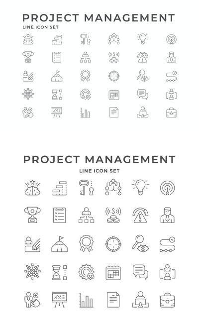 项目管理图标 (AI,EPS,JPG,PSD)