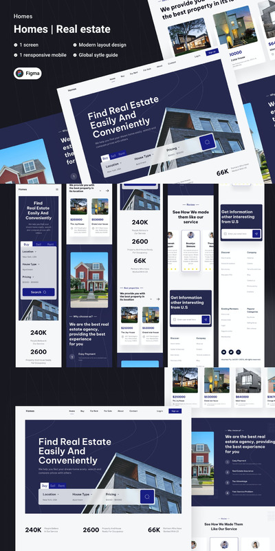 房地产公司网页模版 (FIG,JPG,PDF)