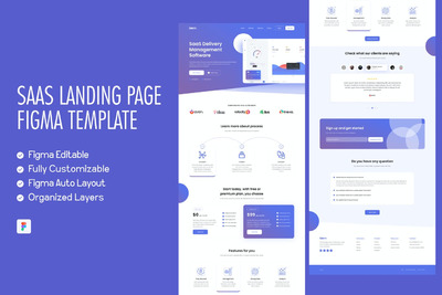 现代优雅Saas着陆页网页模版 (FIG)