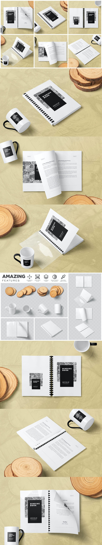 A4活页装订书籍设计样机 (PSD)