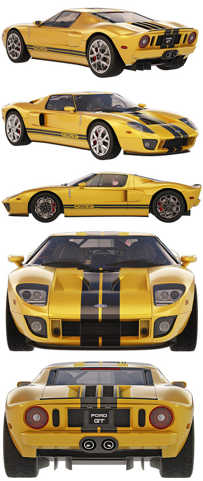 福特Ford GT 2005款跑车3D模型（FBX,MAX）