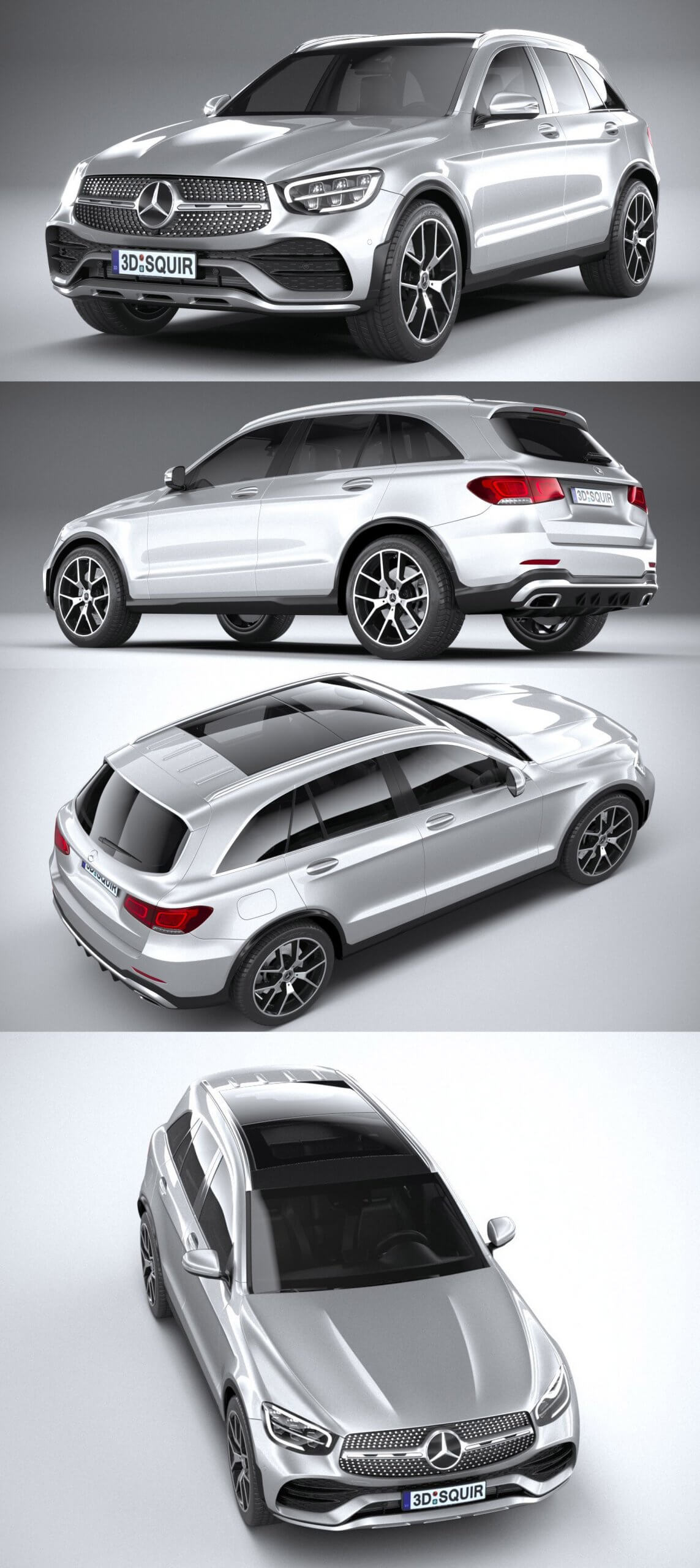 梅赛德斯奔驰Mercedes-Benz GLC AMG 2020款汽车3D模型（OBJ,FBX,MAX）