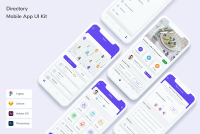 饮食搭配 App UI Kit (FIG,PSD,SKETCH,XD)