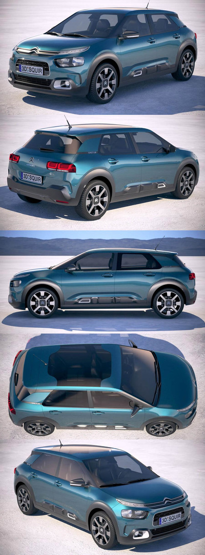 雪铁龙Citroen C4 Cactus 2018款汽车3D模型（OBJ,FBX,MAX）