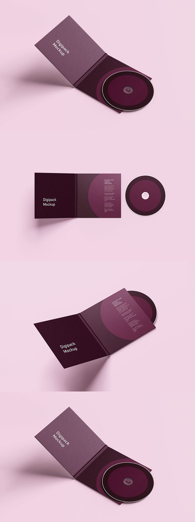 光盘CD封面设计样机模板 (PSD)