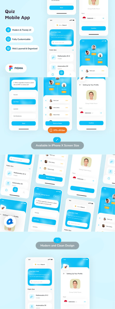 测试题小测验 App UI KIT (FIG)