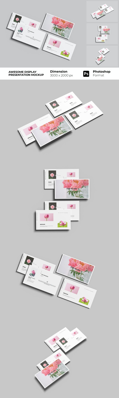 白色屏幕网站UI演示样机模板 (PSD)