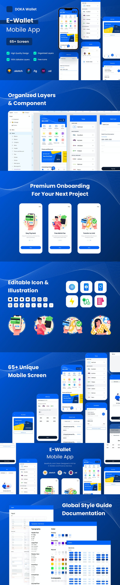 电子钱包 App UI KIT (XD,FIG,SKETCH)