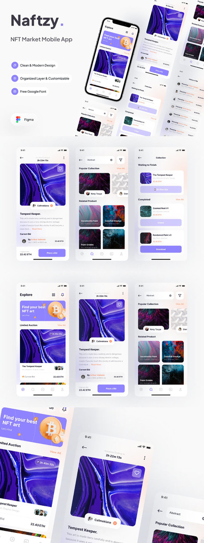 NFT 市场 App UI KIT (FIG)
