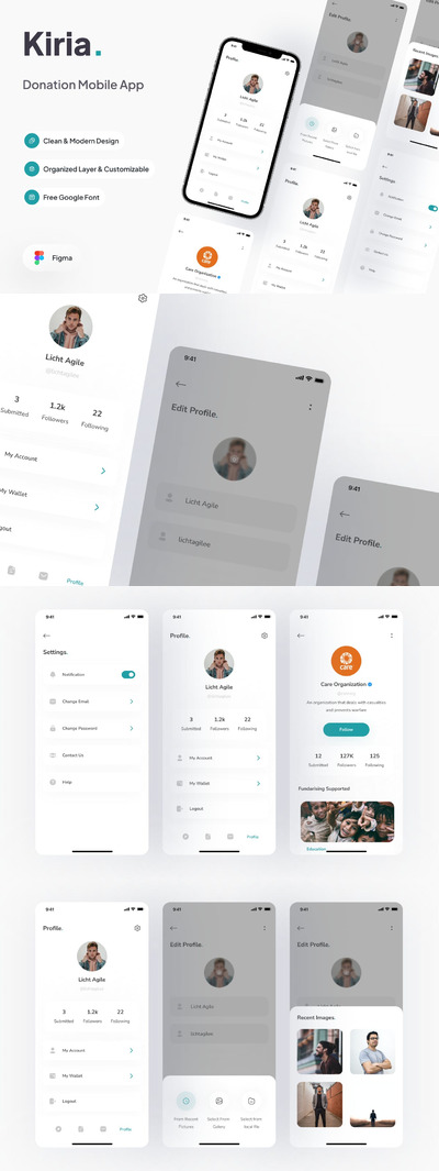 慈善捐款 App UI KIT (FIG)