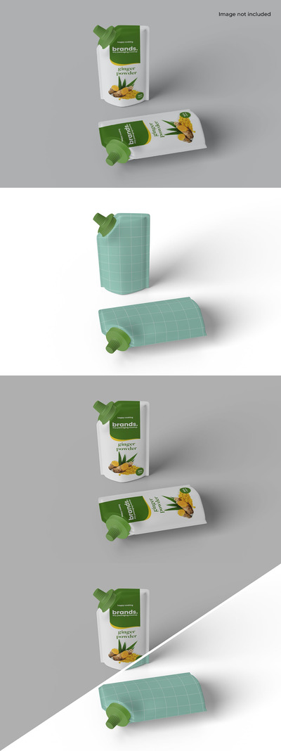 两个喷口袋包装设计样机 (PSD)