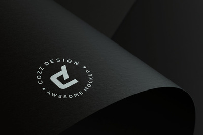 黑纸企业品牌标志Logo样机 (PSD,JPG)