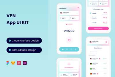 上网工具 APP UI KIT (FIG,SKETCH,XD)