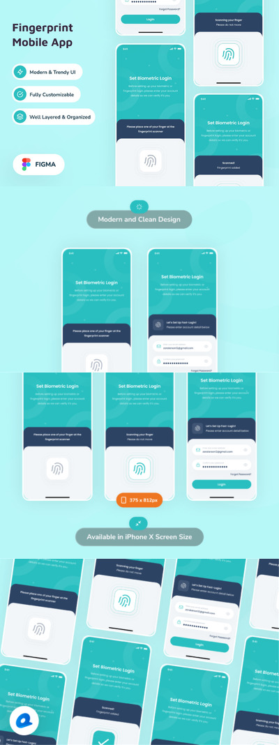 指纹验证 APP UI KIT (FIG)