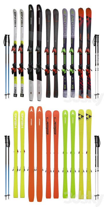 高山滑雪板滑雪杖3D模型（OBJ,FBX,MAX）