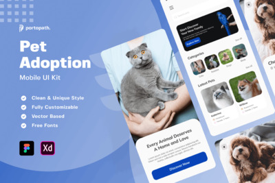 宠物领养 APP UI KIT (FIG,XD)