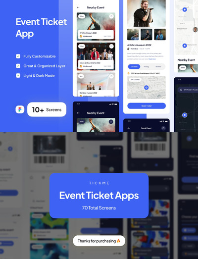 现代的活动门票购买 (Part 4) APP UI KIT