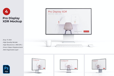 苹果Pro Display XDR显示器样机 (PSD,JPG)