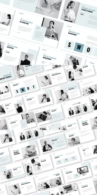 极简主义公司介绍 PPT模板 (PPTX,PPT)