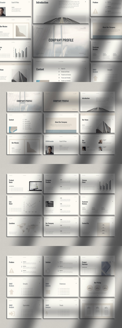 时尚建业的极简主义企业介绍 PPT模板 (PPTX)