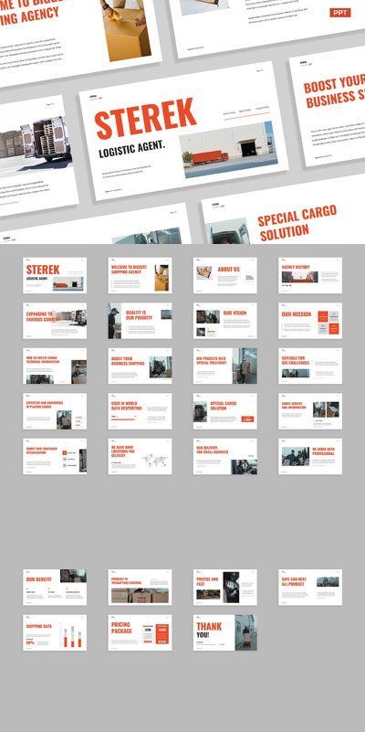 物流公司 PPT模板 (PPTX,PPT)