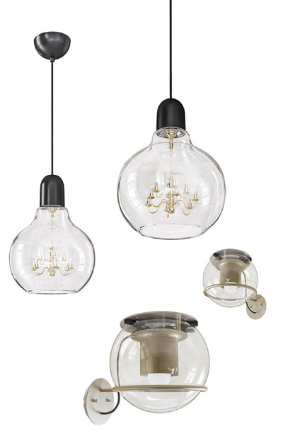 俄罗斯Donolux BABBLE系列球形玻璃灯罩吊灯和壁灯3D模型（OBJ,FBX,MAX）3D模型（OBJ,FBX,MAX）