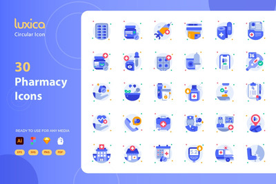 药店图标 (AI,EPS,FIG,JPG,PDF,PNG,SKETCH,SVG)