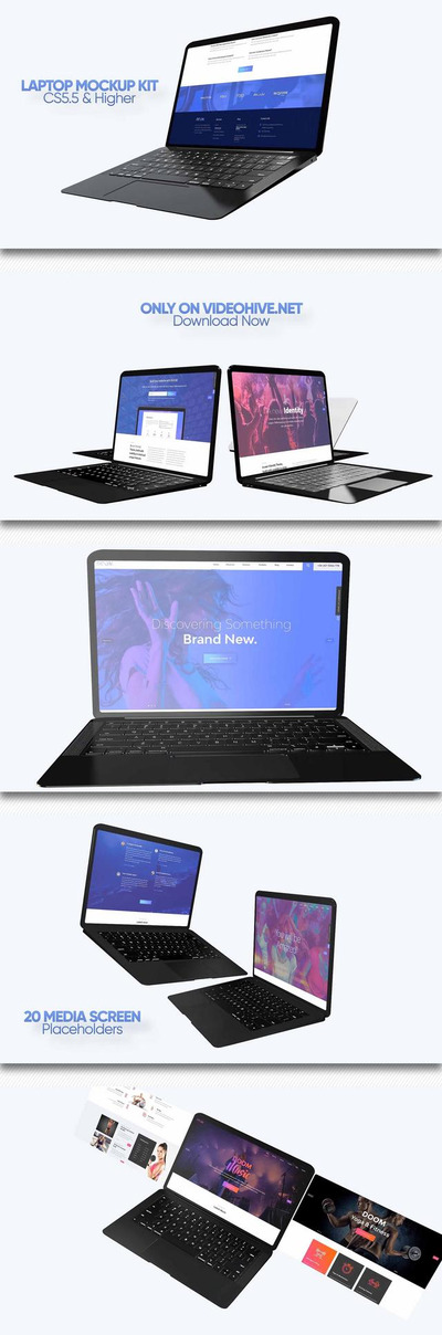 笔记本电脑样机网站介绍演示视频PR模板[1.88GB]