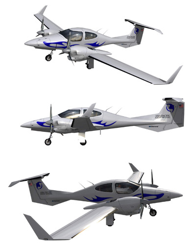 Diamond DA-42飞机3D模型（OBJ,FBX,MAX,Blend）