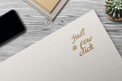 金箔企业标志Logo展示样机 (PSD)