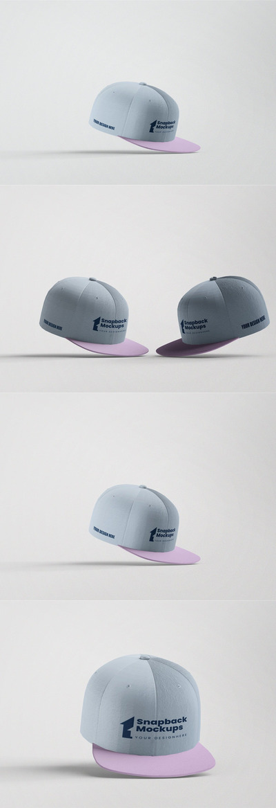 棒球帽运动品牌设计样机模板 (PSD)