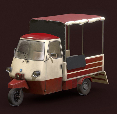 Tuk-tuk三轮车突突车3D模型（OBJ,FBX,MAX）