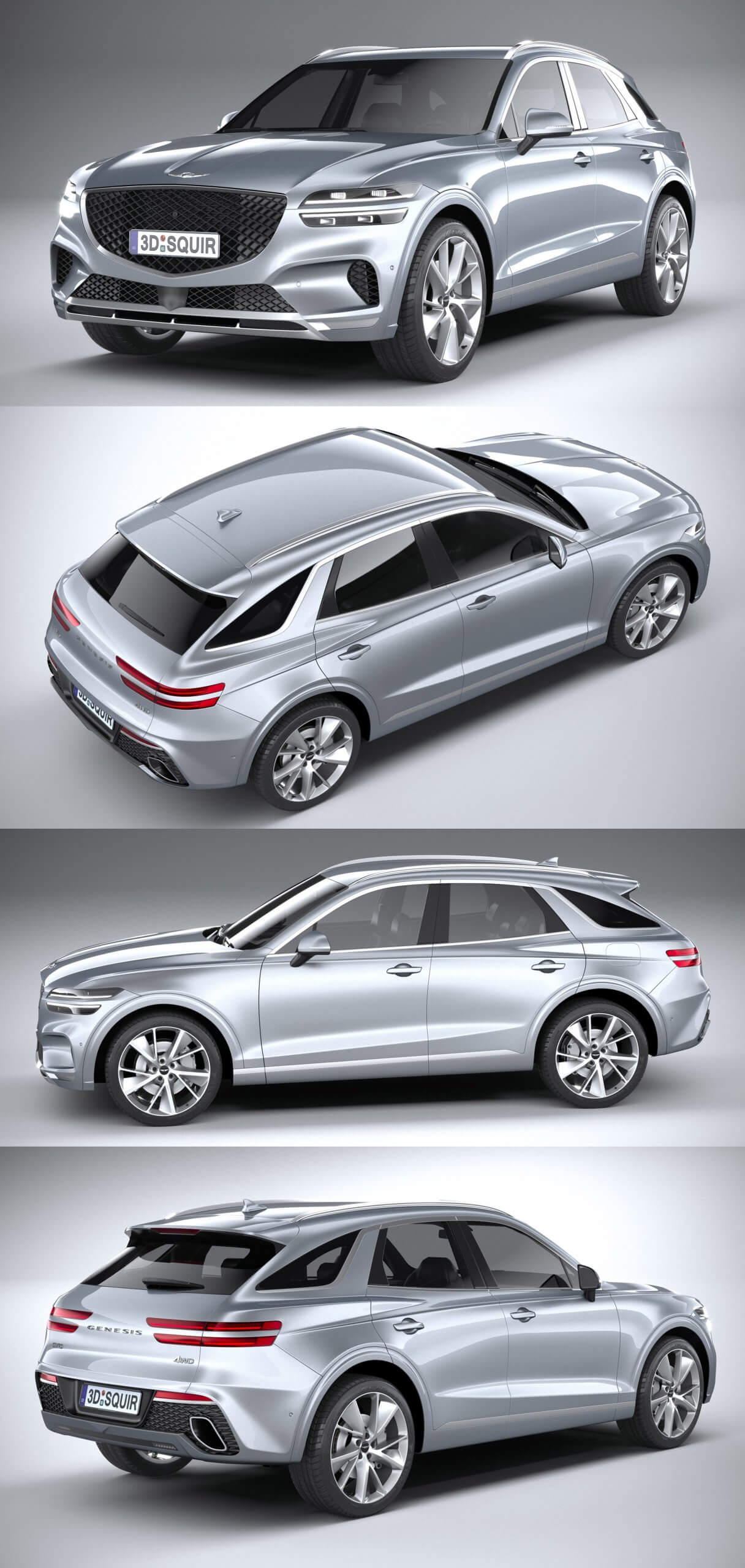 Genesis捷尼赛思GV70 2020款汽车3D模型（OBJ,FBX,MAX）